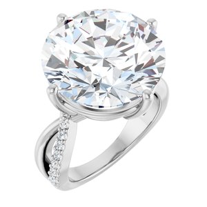18K White Gold 16 mm Round Ring Mounting