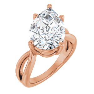 10K Rose Gold 15x10 mm Pear Ring Mounting