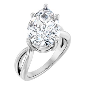 Sterling Silver 15x10 mm Pear Ring Mounting
