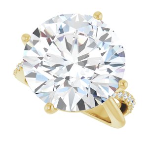 14K Yellow Gold 16 mm Round Ring Mounting – image 8