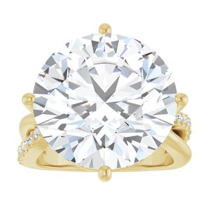 10K Yellow Gold 16 mm Round Ring Mounting – image 5