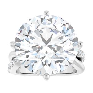 18K White Gold 16 mm Round Ring Mounting – image 5