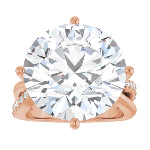 10K Rose Gold 16 mm Round Ring Mounting – image 5