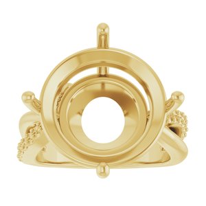 10K Yellow Gold 16 mm Round Ring Mounting – image 6