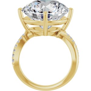 10K Yellow Gold 16 mm Round Ring Mounting – image 3