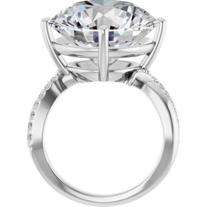 18K White Gold 16 mm Round Ring Mounting – image 3