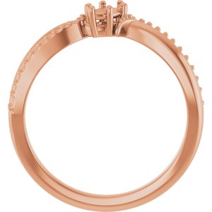 14K Rose Gold 5x3 mm Marquise Ring Mounting – image 4