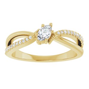 10K Yellow Gold 5x3 mm Marquise Ring Mounting – image 5