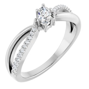 14K White Gold 5x3 mm Marquise Ring Mounting