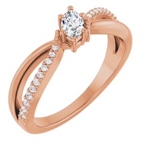 14K Rose Gold 5x3 mm Marquise Ring Mounting