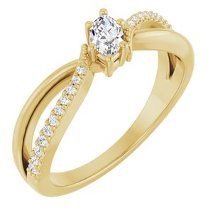10K Yellow Gold 5x3 mm Marquise Ring Mounting