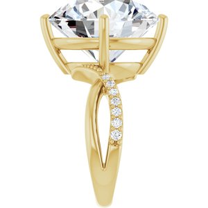 10K Yellow Gold 16 mm Round Ring Mounting – image 7