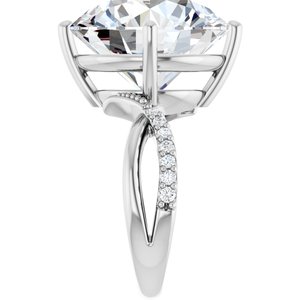 18K White Gold 16 mm Round Ring Mounting – image 7