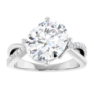 14K White Gold 11x9 mm Oval Ring Mounting – image 5