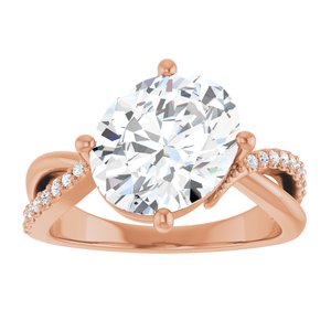 14K Rose Gold 11x9 mm Oval Ring Mounting – image 5