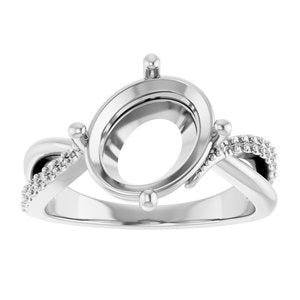 Sterling Silver 11x9 mm Oval Ring Mounting – image 6