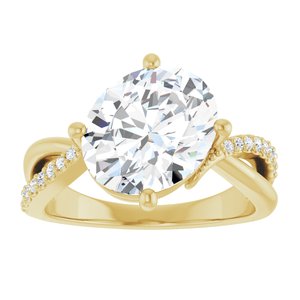 10K Yellow Gold 11x9 mm Oval Ring Mounting – image 5
