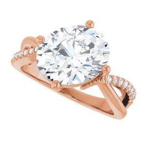 14K Rose Gold 11x9 mm Oval Ring Mounting – image 8