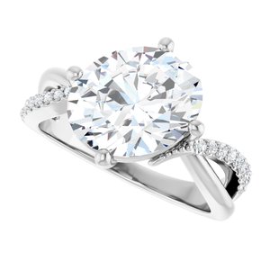 14K White Gold 11x9 mm Oval Ring Mounting – image 8
