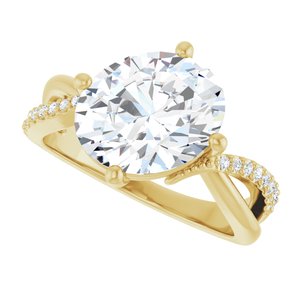 14K Yellow Gold 11x9 mm Oval Ring Mounting – image 8