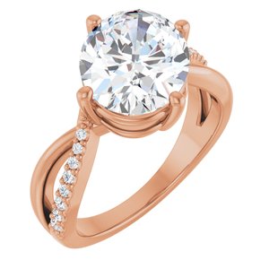 14K Rose Gold 11x9 mm Oval Ring Mounting