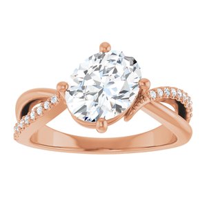 18K Rose Gold 9x7 mm Oval Ring Mounting – image 5
