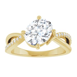 14K Yellow Gold 9x7 mm Oval Ring Mounting – image 5