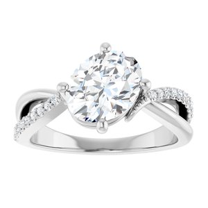 10K White Gold 9x7 mm Oval Ring Mounting – image 5