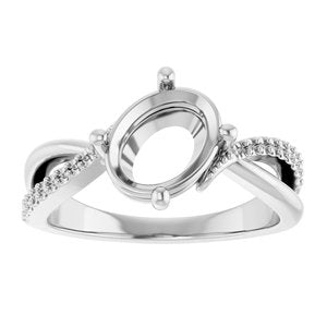 Platinum 9x7 mm Oval Ring Mounting – image 6