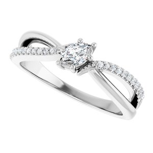 10K White Gold 5x3 mm Marquise Ring Mounting – image 8
