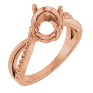 18K Rose Gold 9x7 mm Oval Ring Mounting – image 2