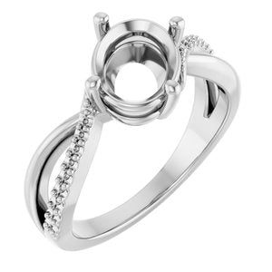 Platinum 9x7 mm Oval Ring Mounting – image 2