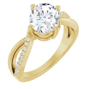 18K Yellow Gold 9x7 mm Oval Ring Mounting