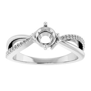 Continuum Sterling Silver 5.2 mm Round Ring Mounting – image 6