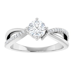 Sterling Silver 5.2 mm Round 1/10 CTW Lab-Grown Diamond Semi-Set Ring – image 5