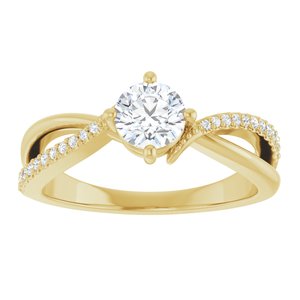 14K Yellow Gold 5.2 mm Round Ring Mounting – image 5