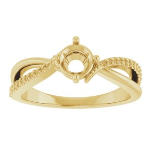 14K Yellow Gold 5.2 mm Round Ring Mounting – image 6