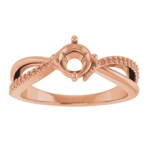 18K Rose Gold 5.2 mm Round Ring Mounting – image 6