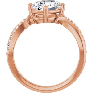 18K Rose Gold 9x7 mm Oval Ring Mounting – image 3