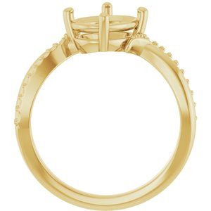 18K Yellow Gold 9x7 mm Oval Ring Mounting – image 4
