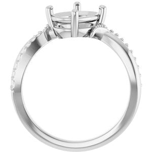10K White Gold 9x7 mm Oval Ring Mounting – image 4