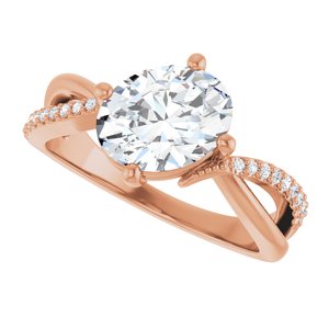 10K Rose Gold 9x7 mm Oval Ring Mounting – image 8