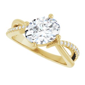 14K Yellow Gold 9x7 mm Oval Ring Mounting – image 8