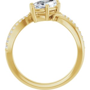 10K Yellow Gold 11x5.5 mm Marquise Ring Mounting – image 3