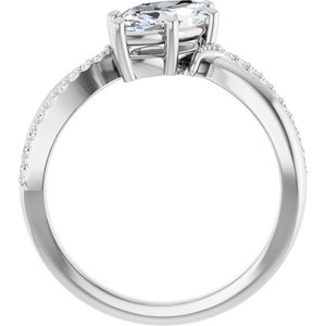 14K White Gold 11x5.5 mm Marquise Ring Mounting – image 3