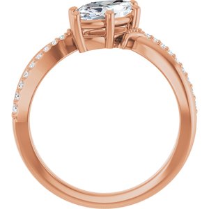 14K Rose Gold 11x5.5 mm Marquise Ring Mounting – image 3