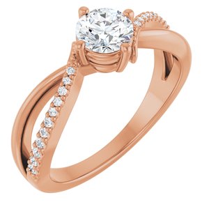 10K Rose Gold 5.2 mm Round Ring Mounting