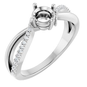 Platinum 5.2 mm Round .08 CTW Natural Diamond Semi-Set Ring – image 2