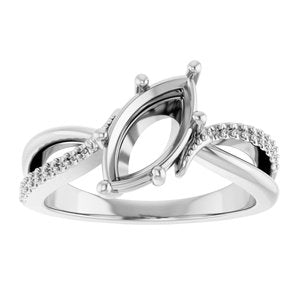 Continuum Sterling Silver 11x5.5 mm Marquise Ring Mounting – image 6