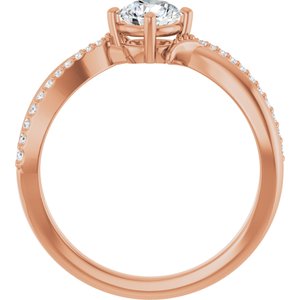 18K Rose Gold 5.2 mm Round Ring Mounting – image 3